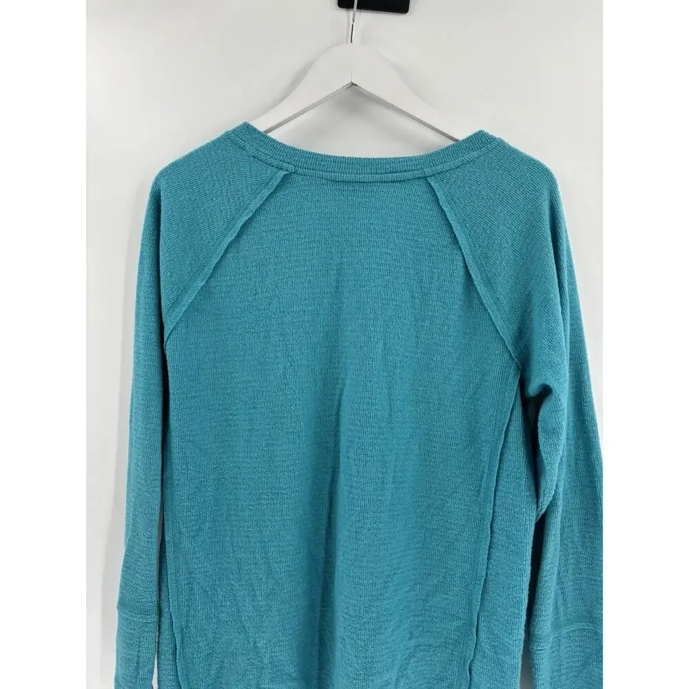 Wildfox Sweater Womens Medium Teal Blue V Neck Soft Knit Stretchy Pullover Top